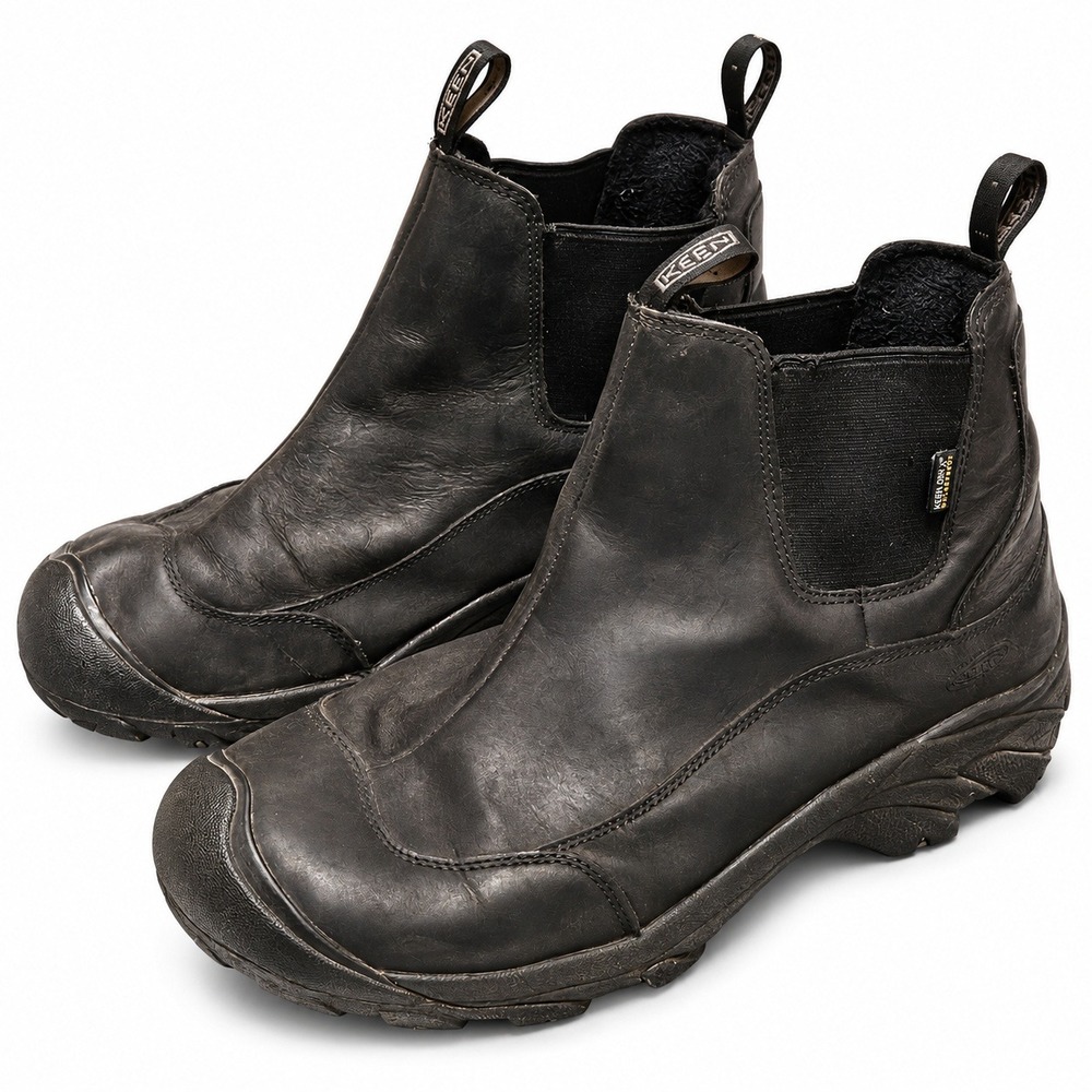 Keen Anchorage II Chelsea Boot Men 14 Black Leather Waterproof Insulated 1013808
